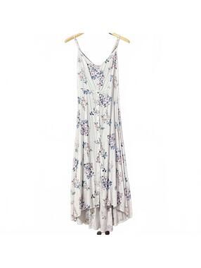 Hollister White Floral Summer Dress Shirred Size Medium Feminine Cottagecore